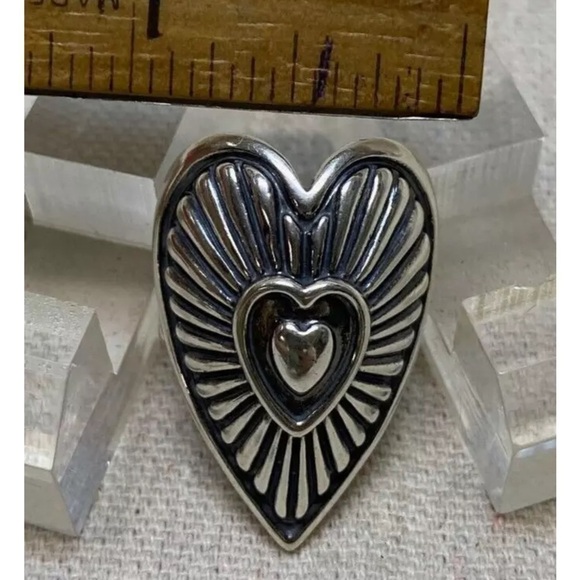 Carolyn Pollack sterling silver Heart shaped ring Size 7 - Picture 7 of 8